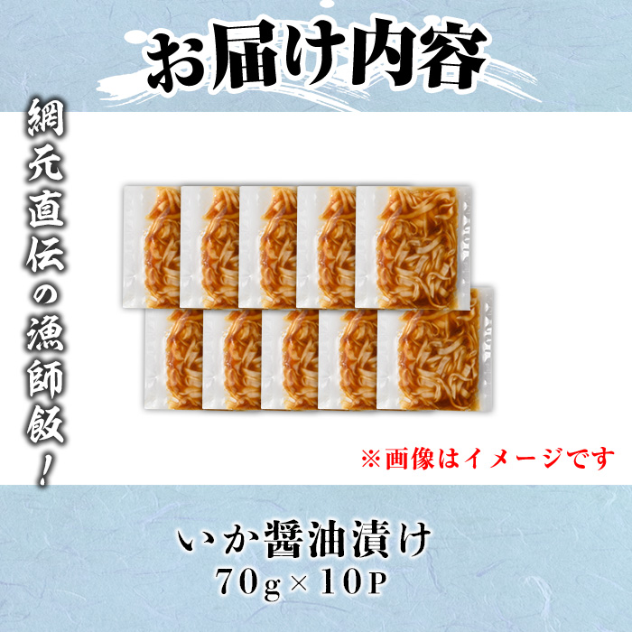 ご飯がススム！網元直伝の漁師飯！いか醤油漬けセット(計700g)地魚 魚介 海鮮 醤油漬け 海の幸 おつまみ いか イカ ごはんのお供 冷凍 贈答【sm-AJ002】【福栄】