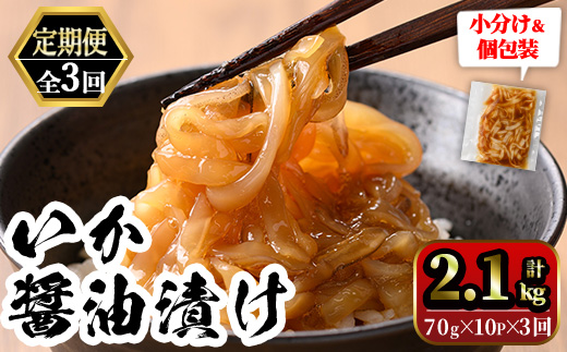 ＜定期便3回＞ご飯がススム！網元直伝の漁師飯！いか醤油漬けセット(700g×3ヶ月・計2.1kg) 【sm-AJ008】【福栄】