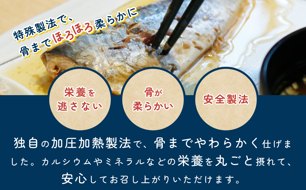 骨まで食べられるさかな（サバ）焼煮4袋セット（各2袋）｜鳥取 岩美 魚 焼魚 煮魚 長期保存【24050】