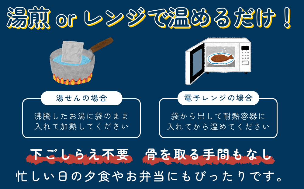 骨まで食べられるさかな バラエティ6袋セット（焼煮6種×各1袋）｜鳥取 岩美 魚 焼魚 煮魚 長期保存【24057】