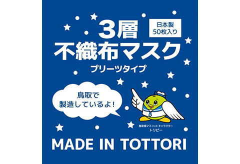 【72005】鳥取県岩美町産 不織布マスク 50枚入り×2箱（100枚）