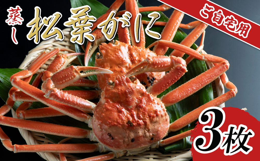 【蒸し】ご自宅用松葉ガニ 3枚 2025年11月～順次発送予定｜鳥取 日本海 松葉がに 松葉蟹 かに ズワイガニ【22057】