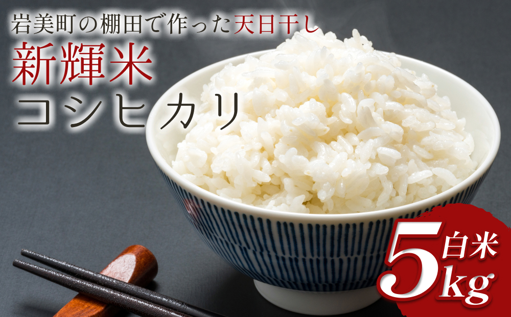 棚田で作った新輝米（コシヒカリ）天日干し ５kg｜鳥取 岩美 お米 米 棚田 横尾棚田 【31011】