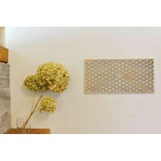 智頭杉のウォールアートパネル ー組子模様ー　山_四角　Mサイズ