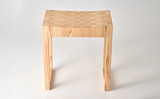 智頭杉　寄木スツール(クリア)