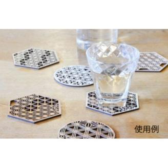 組子文様コースター　sora ー2枚セットー