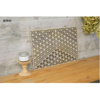 智頭杉のウォールアートパネル ー組子模様ー　天_四角　Sサイズ