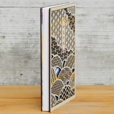 智頭杉の木製御朱印帳　ー東雲-(専用クリアカバー付き )