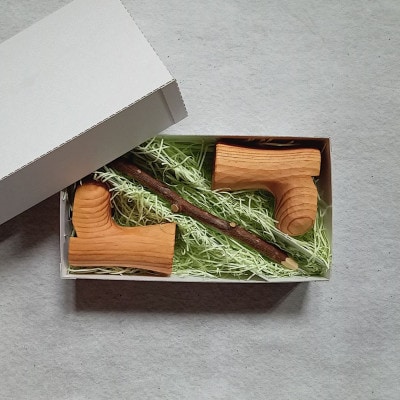 こびとのブーツペンスタンド ー季節の枝ペン付きー