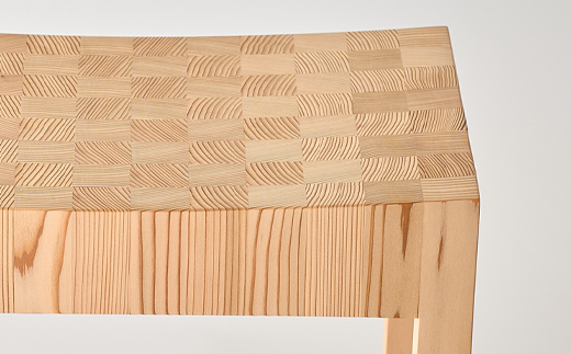 智頭杉　寄木スツール(クリア)