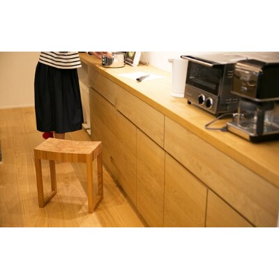 智頭杉　寄木スツール(モカ)