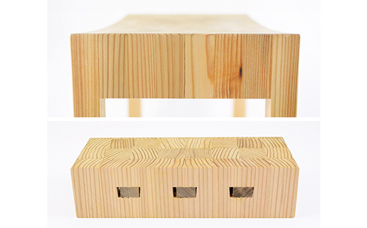 智頭杉　寄木スツール(クリア)