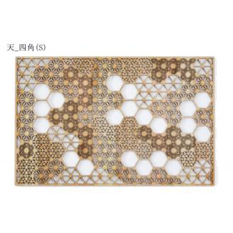 智頭杉のプレイスマット ー組子模様ー　天_四角　Sサイズ