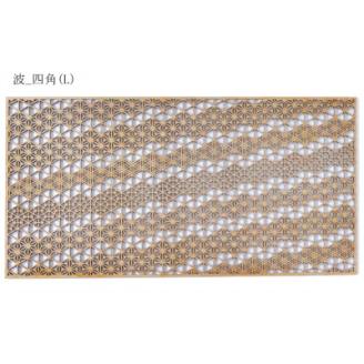 智頭杉のウォールアートパネル ー組子模様ー　波_四角　Lサイズ