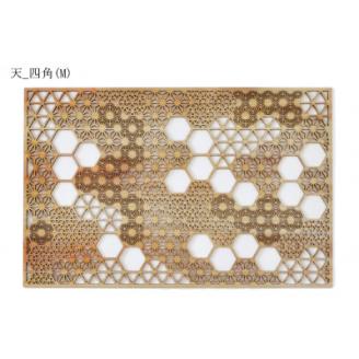 智頭杉のウォールアートパネル ー組子模様ー　天_四角　Mサイズ