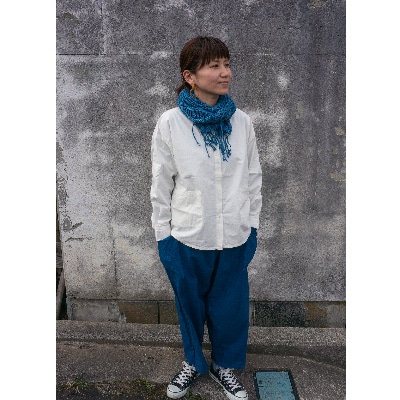 天然染料　藍染　ざくざくストール