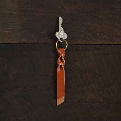 鍵輪 牛革柿渋染