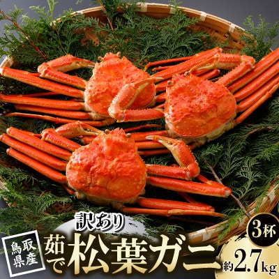 【先行予約】鳥取県産 訳あり 茹 松葉がに 900g×3杯(中村商店)2026年1月末より順次発送【配送不可地域：離島・北海道・沖縄県・東北・信越、北陸】