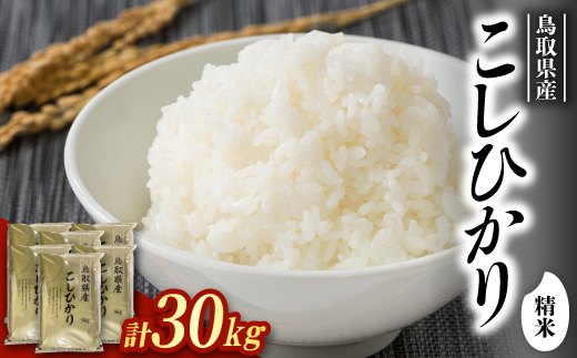 【食味鑑定士厳選】鳥取県産 コシヒカリ30kg(5kg×6袋) 精米