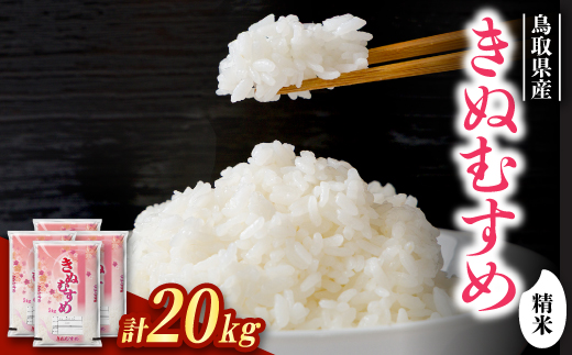 【食味鑑定士厳選】鳥取県産 きぬむすめ20kg(5kg×4袋) 精米