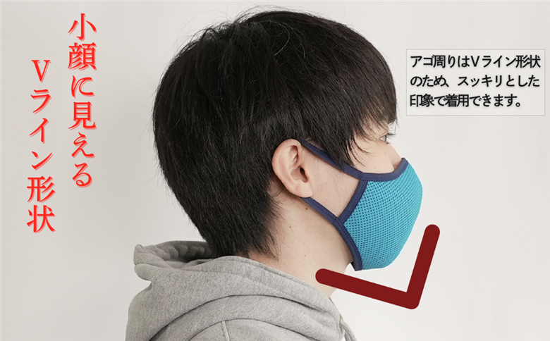 洗える3D布マスク（吸収速乾）メンズ ブラック3枚セット