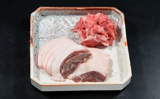 八頭郡産猪肉・鳥取和牛 切り落としセット