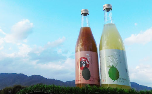 鳥取県産梨・柿リキュール「万葉の宴」2本セット