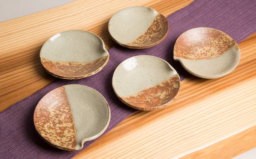 因久山焼 染め分け銘々皿 5枚セット