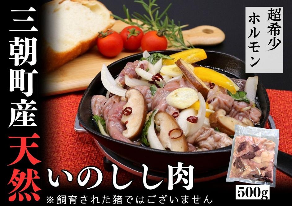 猪肉 三朝町産 焼肉用 ホルモン  ミックス 500g