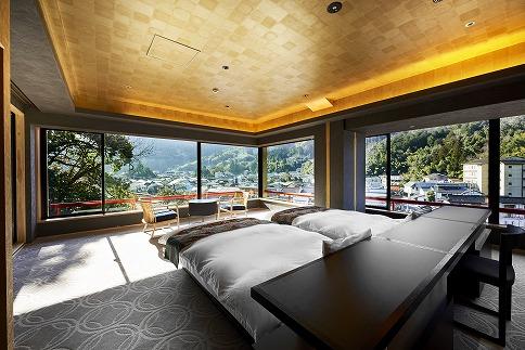 三朝温泉 万翆楼 最上階スイートペア宿泊券（1泊2食付き）【GW、お盆、年末年始等ご利用不可日有】