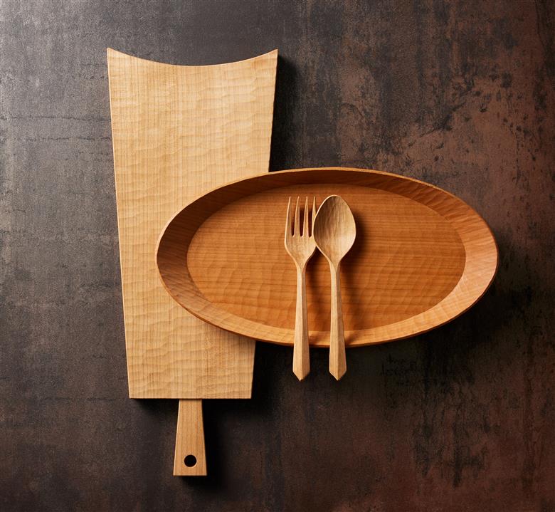 162K.■ドモク堂■オーバル〔皿〕とカトラリー〔スプーン･フォーク〕セット