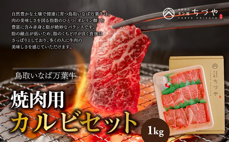 76K.◆鳥取いなば万葉牛◆カルビセット〔焼肉用〕1kg
