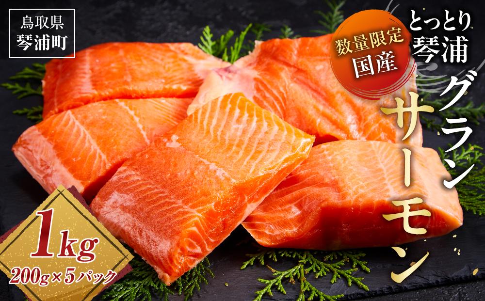 【数量限定】国産 とっとり 琴浦グランサーモン 1kg（200g×5パック）
