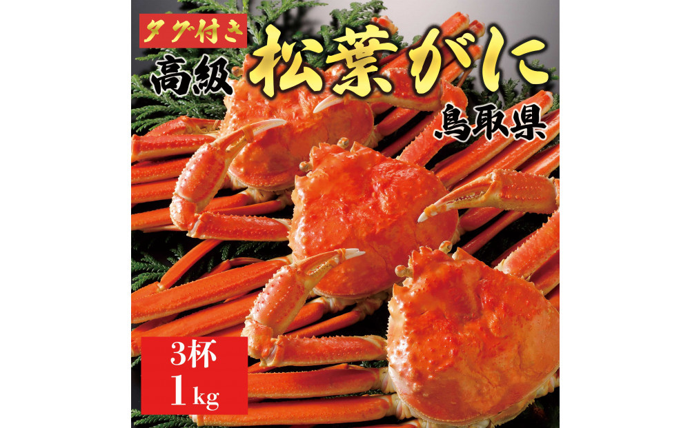 【2025年12月～2026年1月発送】特撰 松葉がに（茹）【ブランドタグ付き】1kg超の大きいサイズ 食べ応えあり 特大3杯