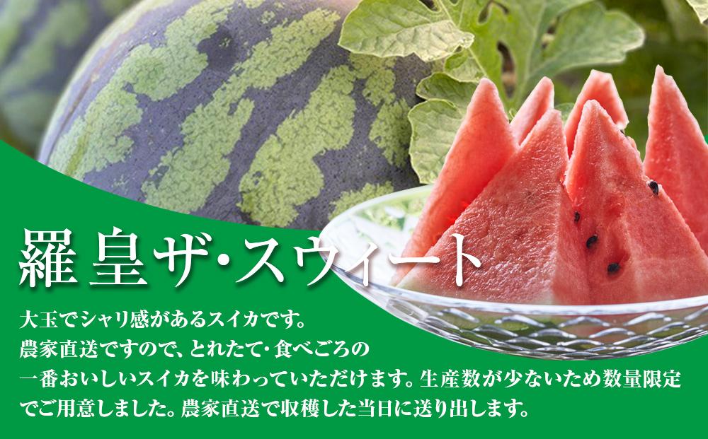 【2026年産先行予約】大玉スイカ『羅皇ザ・スウィート』（こちらの西瓜は大栄西瓜ではありません） ◇2026年7月上旬～7月中旬頃に順次発送