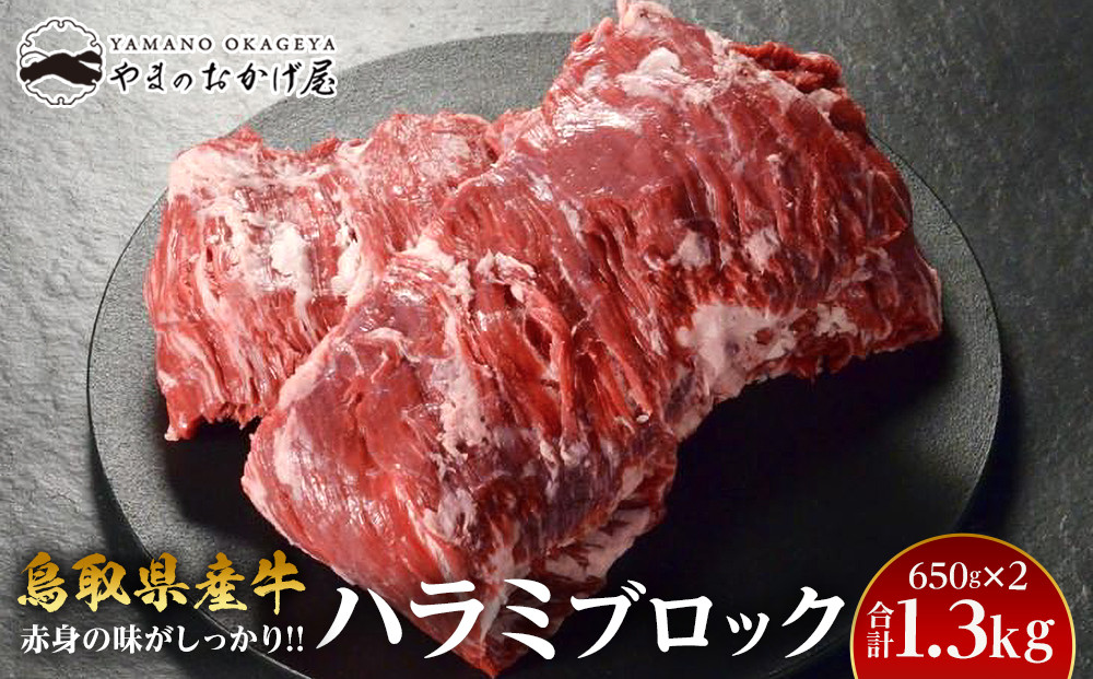 62.鳥取県産牛 ハラミブロック 650g×2パック