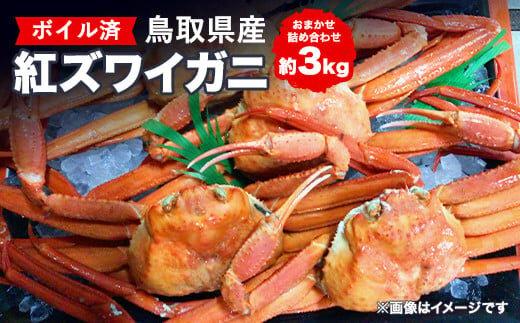 .鳥取県産ボイル紅ズワイガニおまかせ詰め合わせ(約3kg)※着日指定不可※離島への配送不可※2026年2月上旬～4月下旬頃に順次発送予定