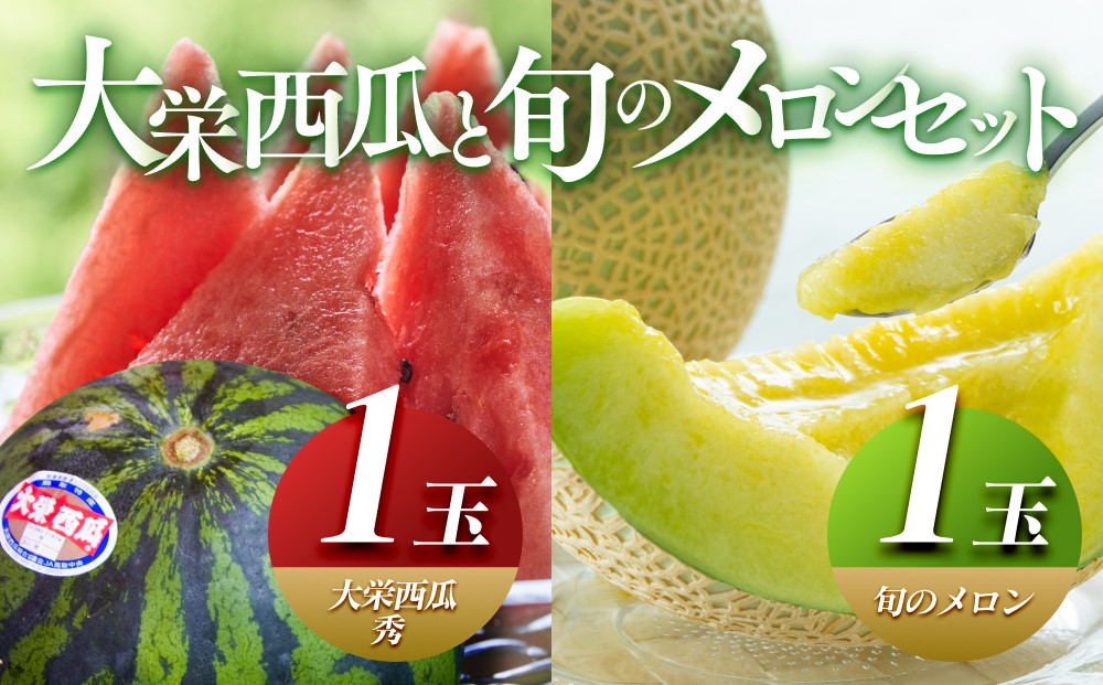 1000.【先行予約】【ふるさと納税】大栄西瓜　秀　1玉と旬のメロンセット※6月中旬～7月中旬頃に順次発送予定