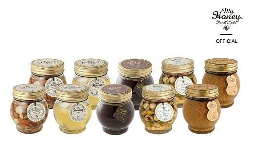 358.ナッツの蜂蜜漬け＆アカシアハニー＆ハニーショコラ＆エトワール＆ピーナッツハニーのセット　各２個