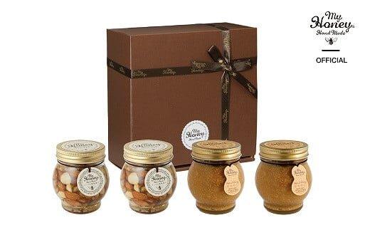 368.ナッツの蜂蜜漬け＆ピーナッツハニーのセット（200g×各2個）