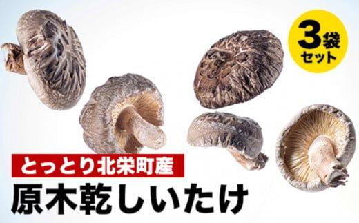 777.とっとり北栄町産 原木乾しいたけ3袋セット　※着日指定不可　※2025年4月上旬～9月下旬頃に順次発送予定