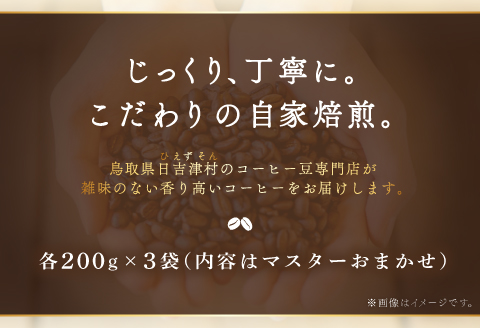 マスターおすすめコーヒーセット（豆）　600g（200g×3種）