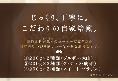 【3回定期便】【コーヒー豆】極上自家焙煎コーヒー　400g×3回