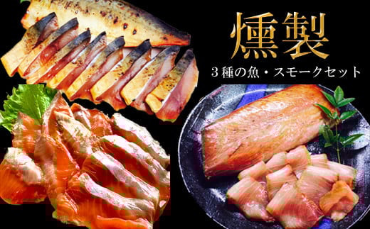3種の魚燻製セット（天然ブリ・鯖・境港サーモン）