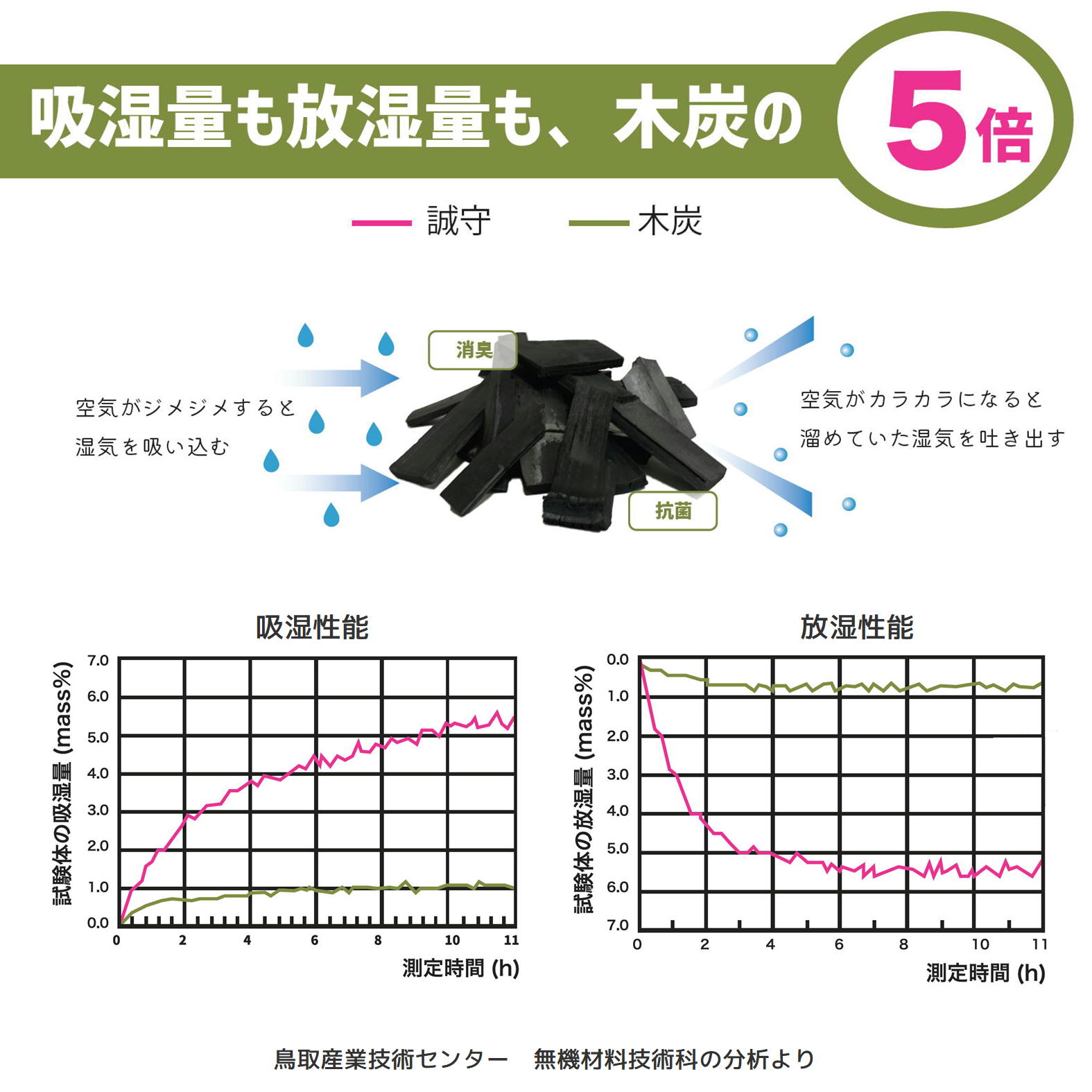   KR-04　鳥取県産 大山 竹炭 小袋2袋セット  除湿 消臭 湿気対策 誠守（まさもり）