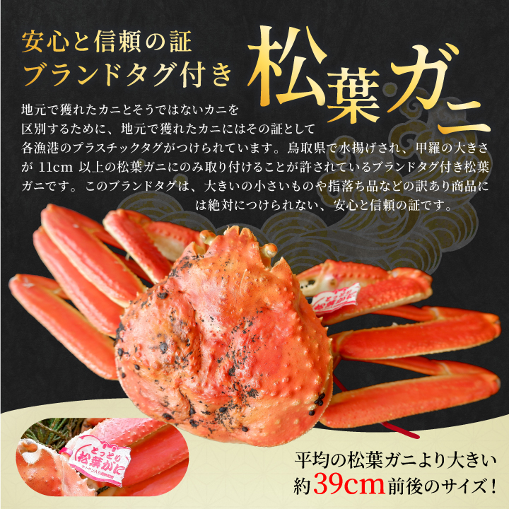 OM-27ブランドタグ付ボイル松葉ガニ（600～700gを2枚）