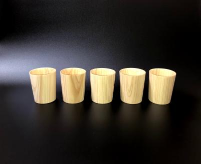 桧のコップ（5個セット）