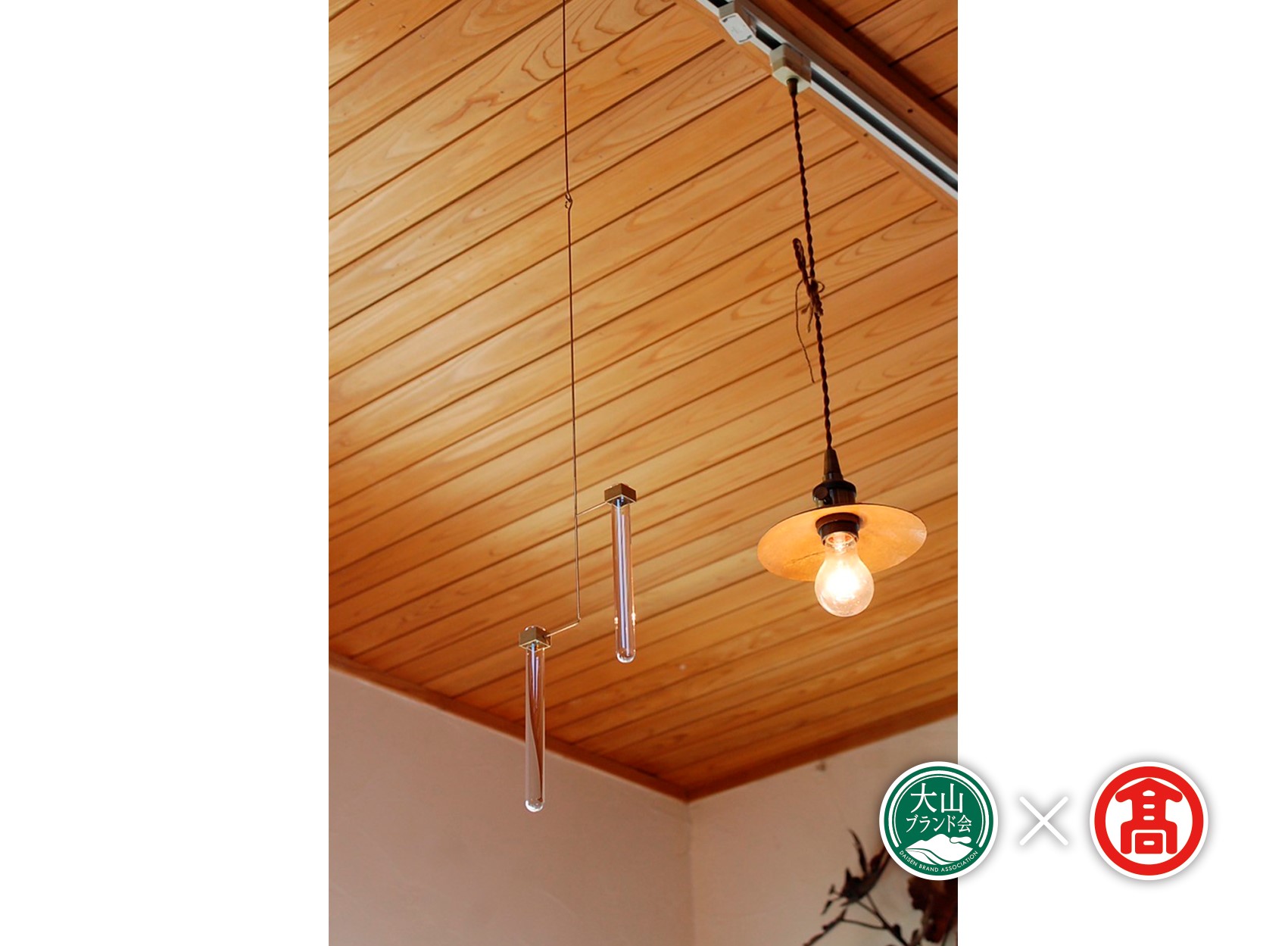 BD7＜tree frog＞試験管花器　真鍮吊りオーナメント（大山ブランド会）