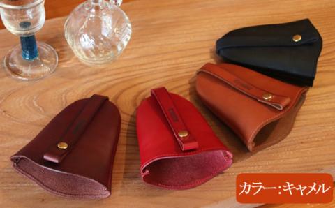 本革製ベル型キーケース＜カラー：キャメル＞