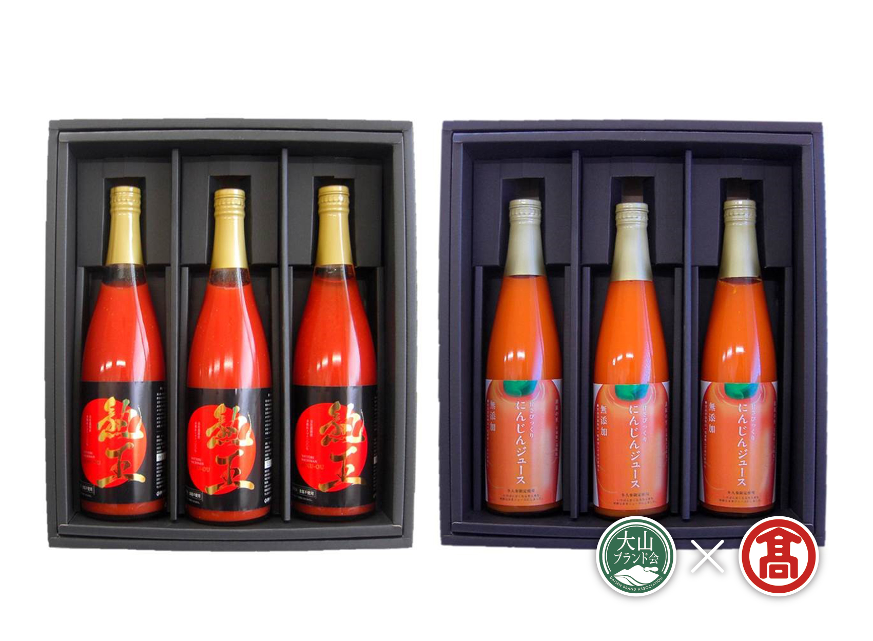 BF4＜日南トマト加工＞熟王3本＆にんじんジュース3本セット（大山ブランド会）